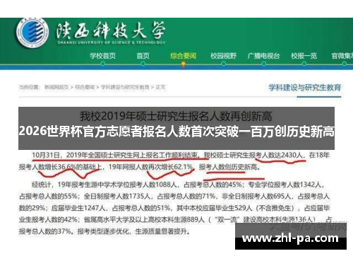 2026世界杯官方志愿者报名人数首次突破一百万创历史新高